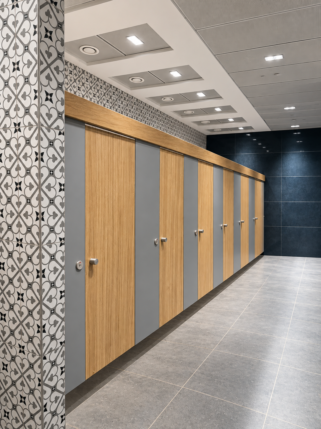 VISTARAA Aero Series suspended toilet cubicles with floor-free floating construction